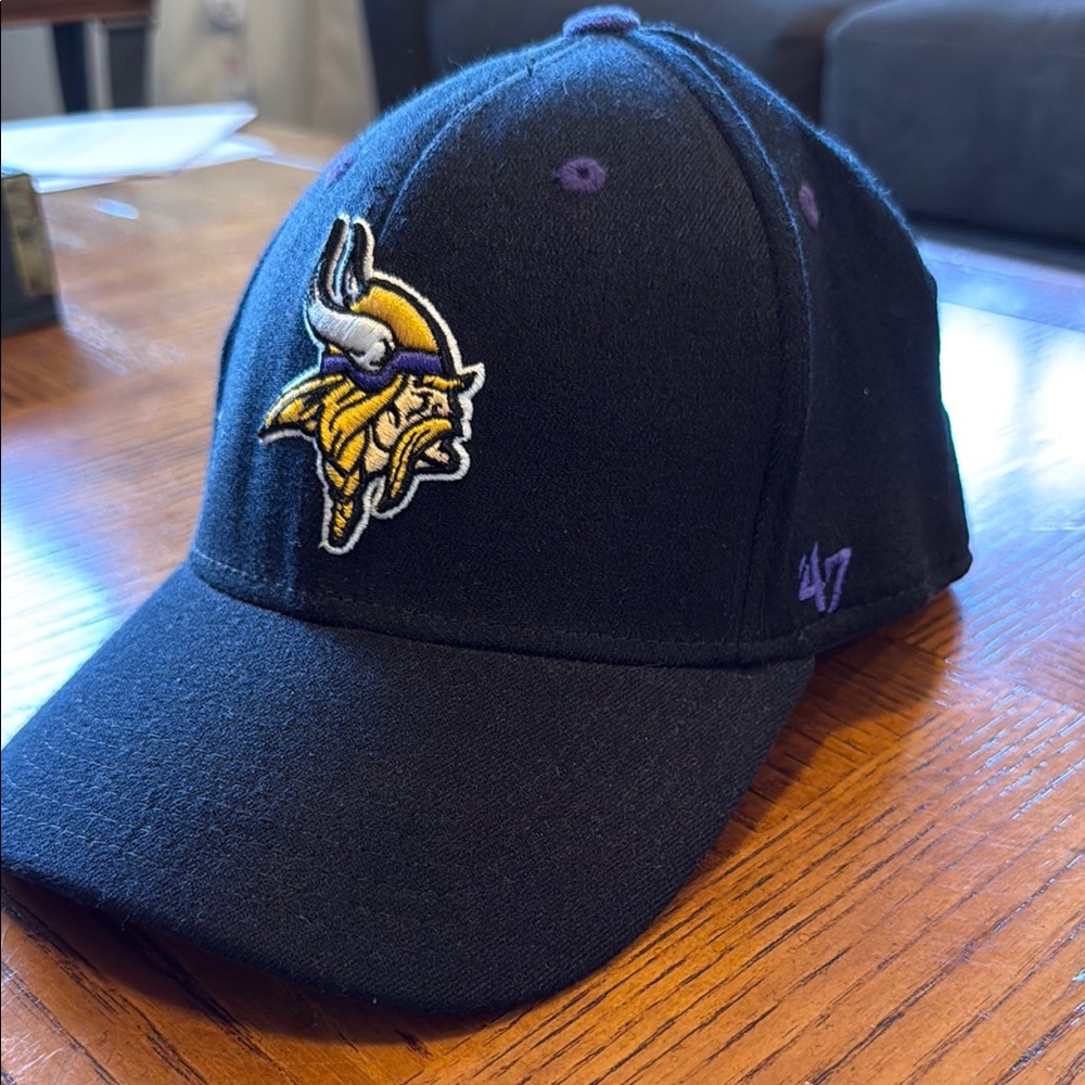 47 Brand Black and Purple Vikings Cap